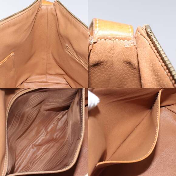 CELINE Macadam Canvas Shoulder Bag Pvc Leather Beige Gold - Picture 12 of 13